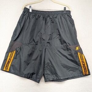 Starter Shorts Mens Large Dark Charcoal Nylon Athletic Training Gym‎ Retro